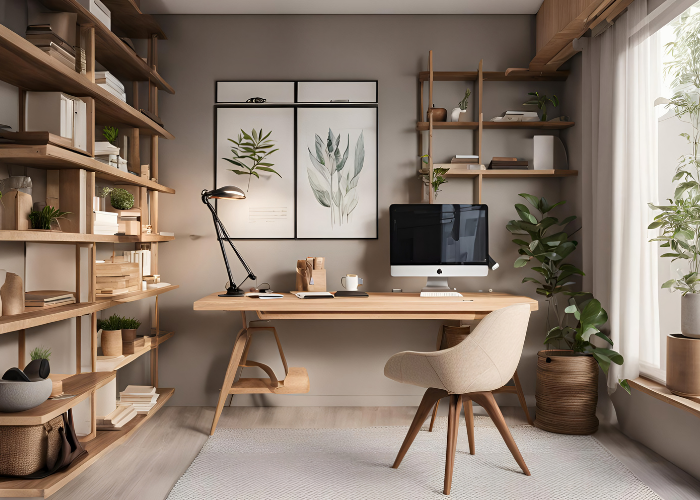 Neat and neutral home learning spaces